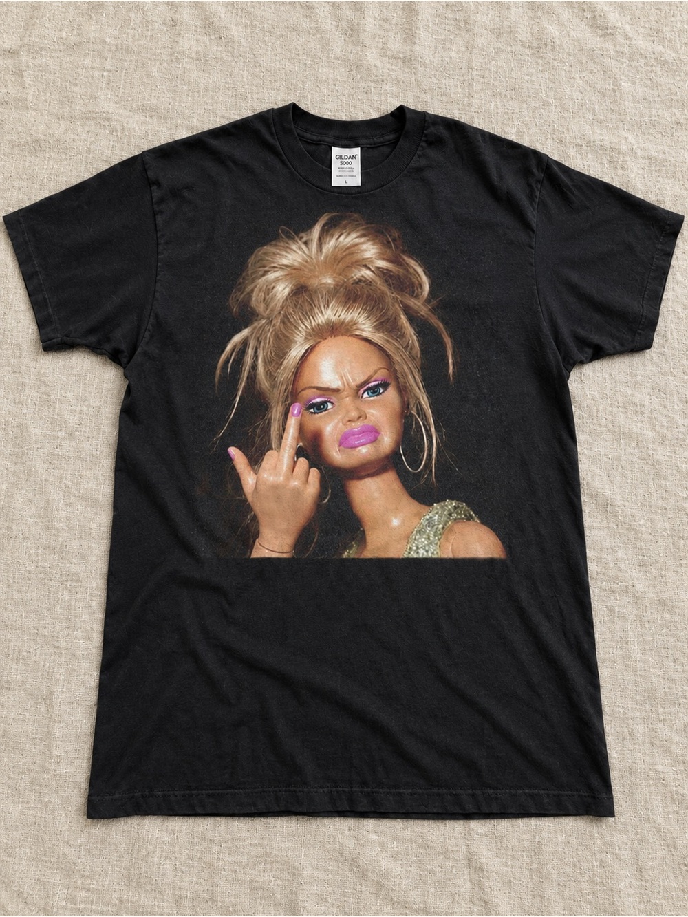 Vintage Miss Coco Peru Middle Finger Graphic T-shirt Black Funny Drag Queen Tee